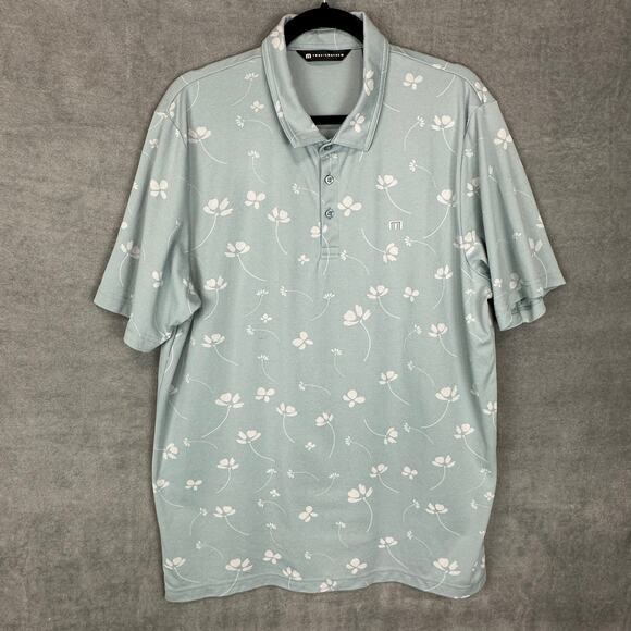 Travis Mathew Other - Travis Mathew Polo Shirt Mens Extra Large Blue Good Time Feeling Floral Golf
